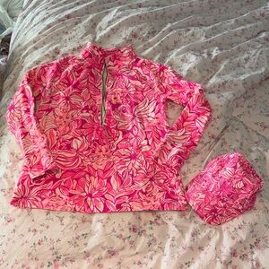Lilly Pulitzer Pink Floral Hat and Top Set